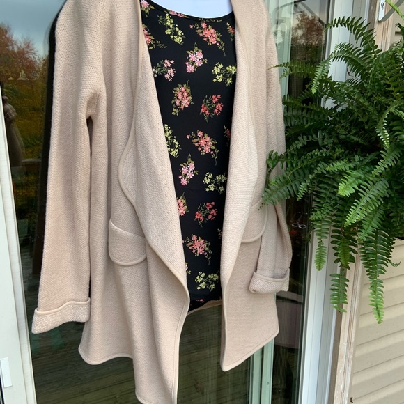 NWT Chickwish Linen Wide Lapel Open Cardigan 1X - Picture 2 of 7